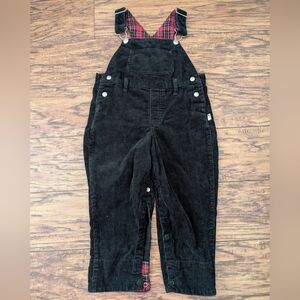 Koala Kids Black Overalls‎ with Red Plaid Lining